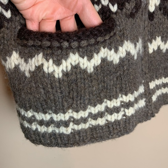 Moda Int’l Wool Full Zip Chunky Knit Sweater Big Lebowski CottageCore Style - Picture 3 of 16